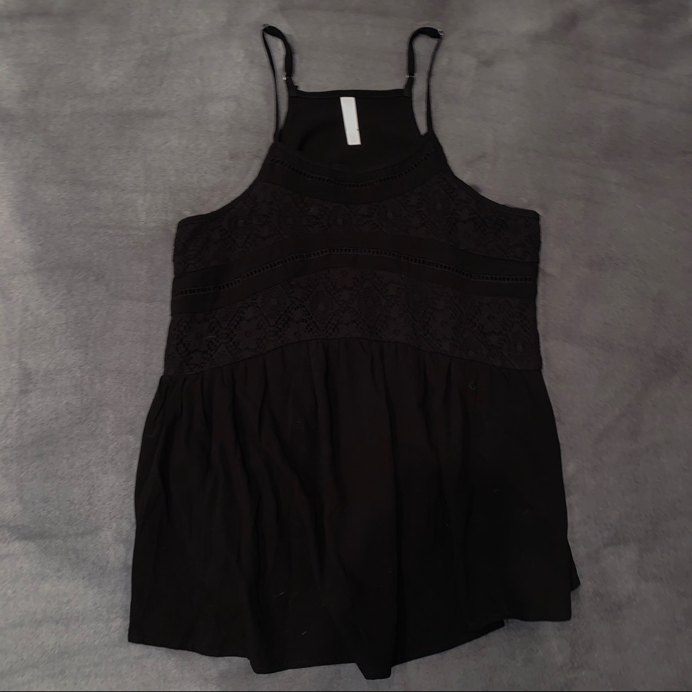 Black crochet/flowy top